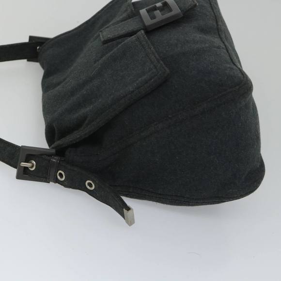 FENDI Mamma Baguette Shoulder Bag Cotton Gray 2305 26325 008 Auth ep2054 - Picture 4 of 16